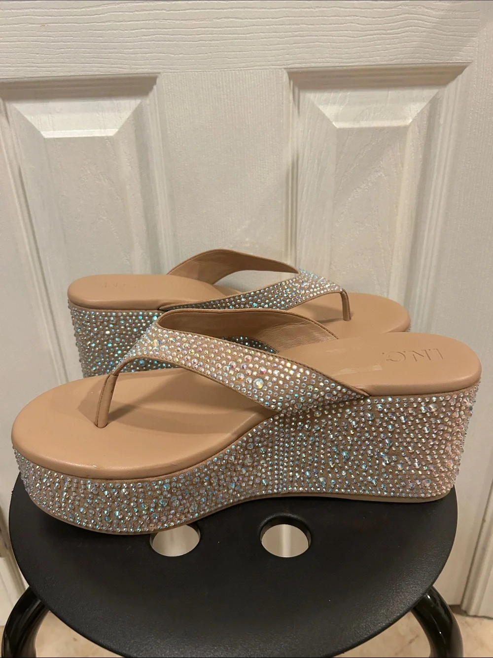 Rhinestone Platform Sandals Size 12